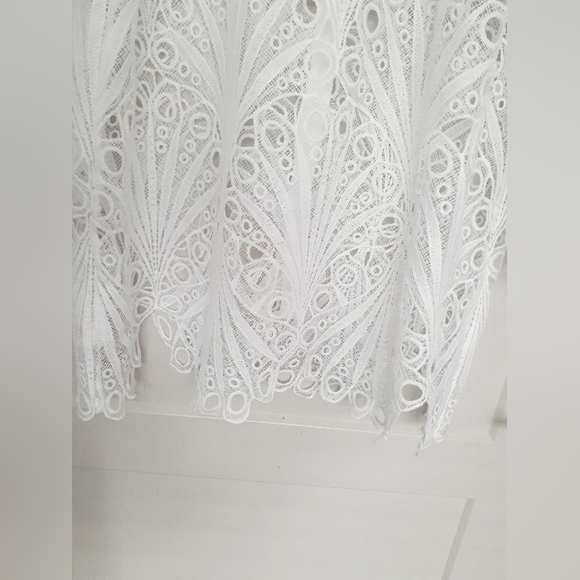 Adiva White Lace Button-Up Shirt - Picture 7 of 7